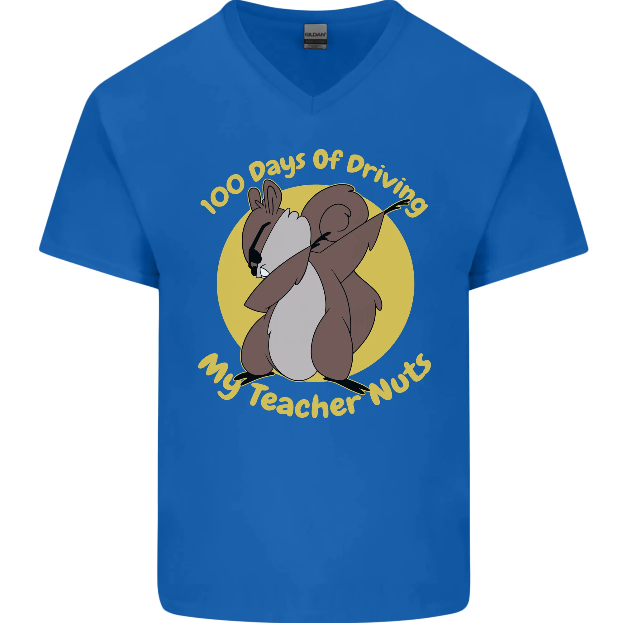 100 Days of Driving My Teacher Nuts Mens V-Neck Cotton T-Shirt