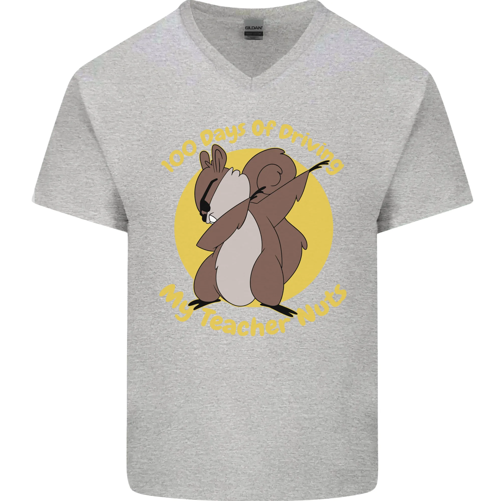 100 Days of Driving My Teacher Nuts Mens V-Neck Cotton T-Shirt