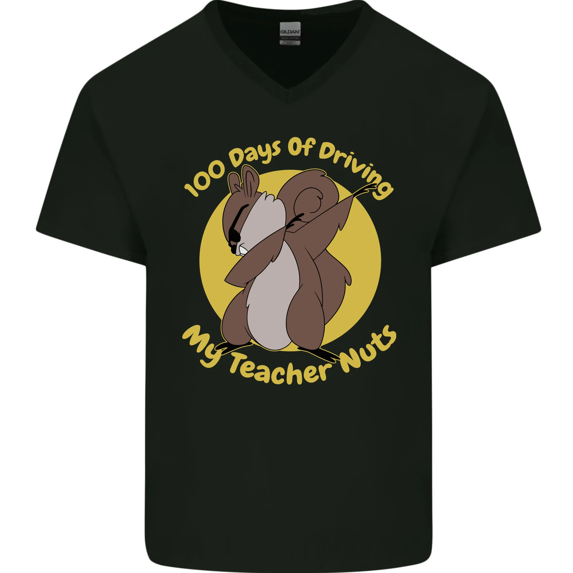 100 Days of Driving My Teacher Nuts Mens V-Neck Cotton T-Shirt