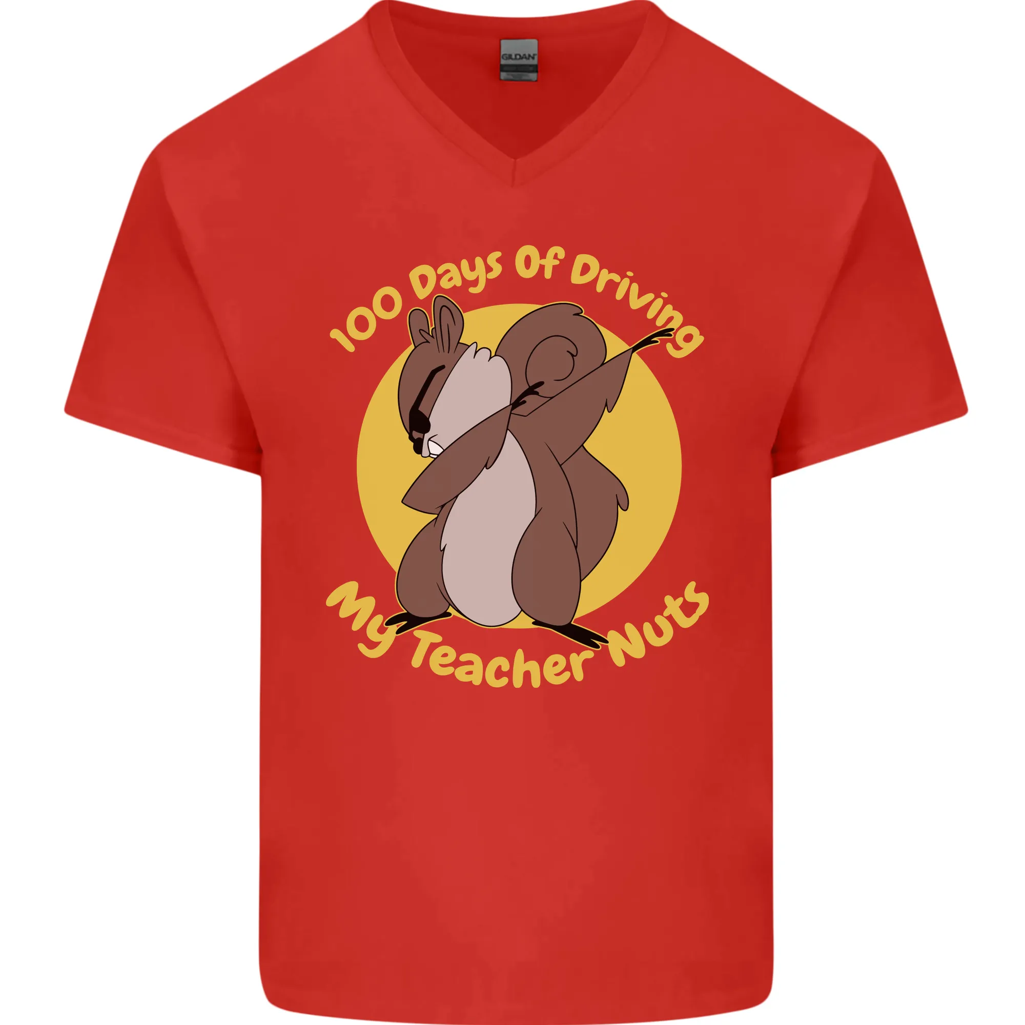 100 Days of Driving My Teacher Nuts Mens V-Neck Cotton T-Shirt