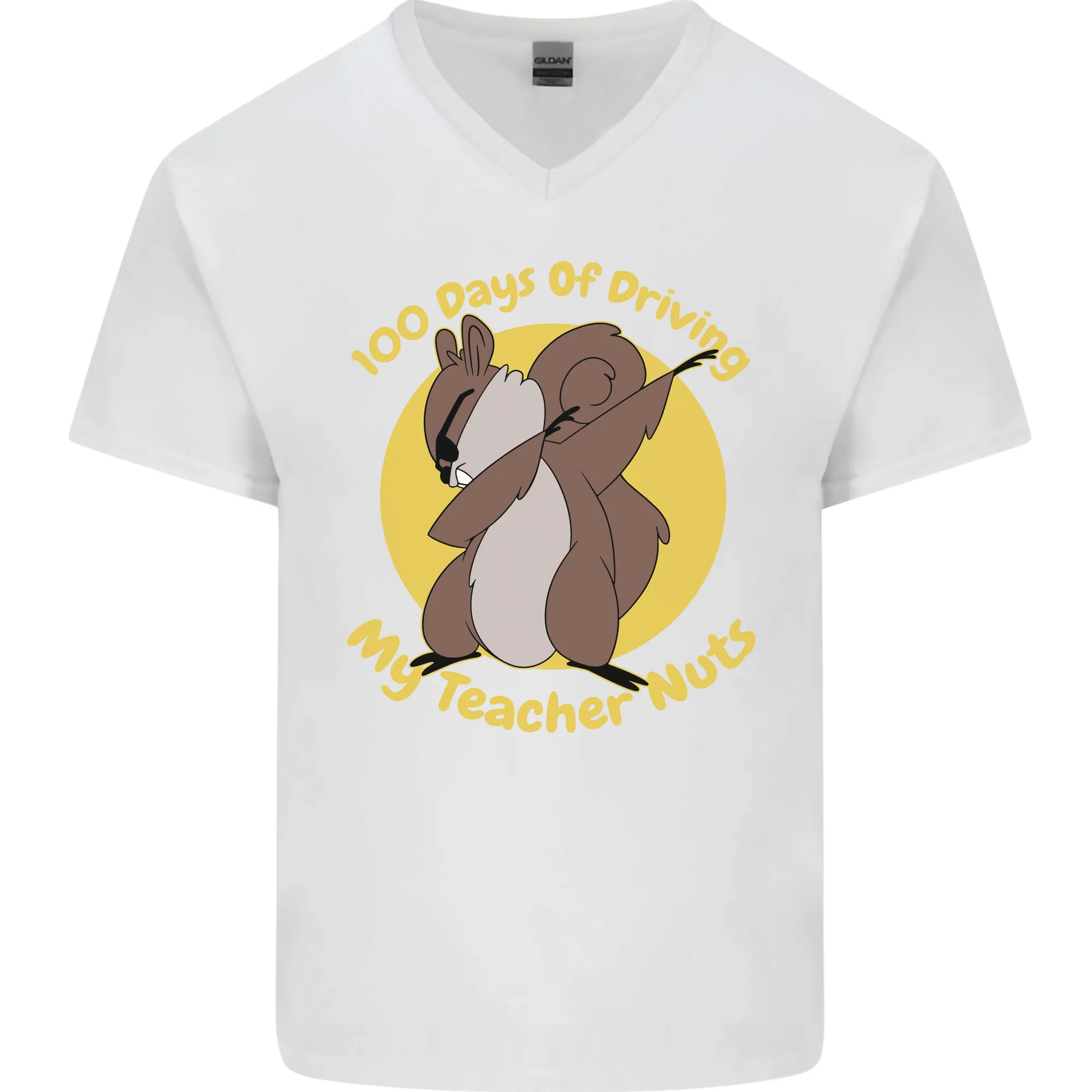 100 Days of Driving My Teacher Nuts Mens V-Neck Cotton T-Shirt