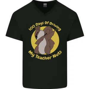 100 Days of Driving My Teacher Nuts Mens V-Neck Cotton T-Shirt