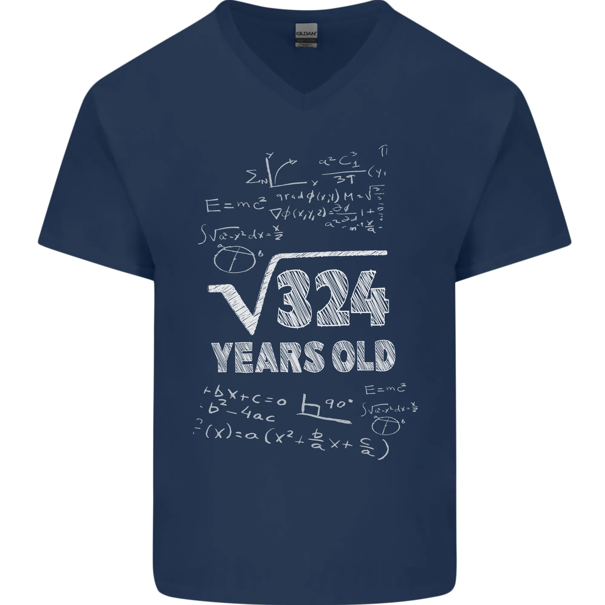 18th Birthday 18 Year Old Geek Funny Maths Mens V-Neck Cotton T-Shirt