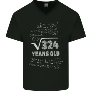 18th Birthday 18 Year Old Geek Funny Maths Mens V-Neck Cotton T-Shirt