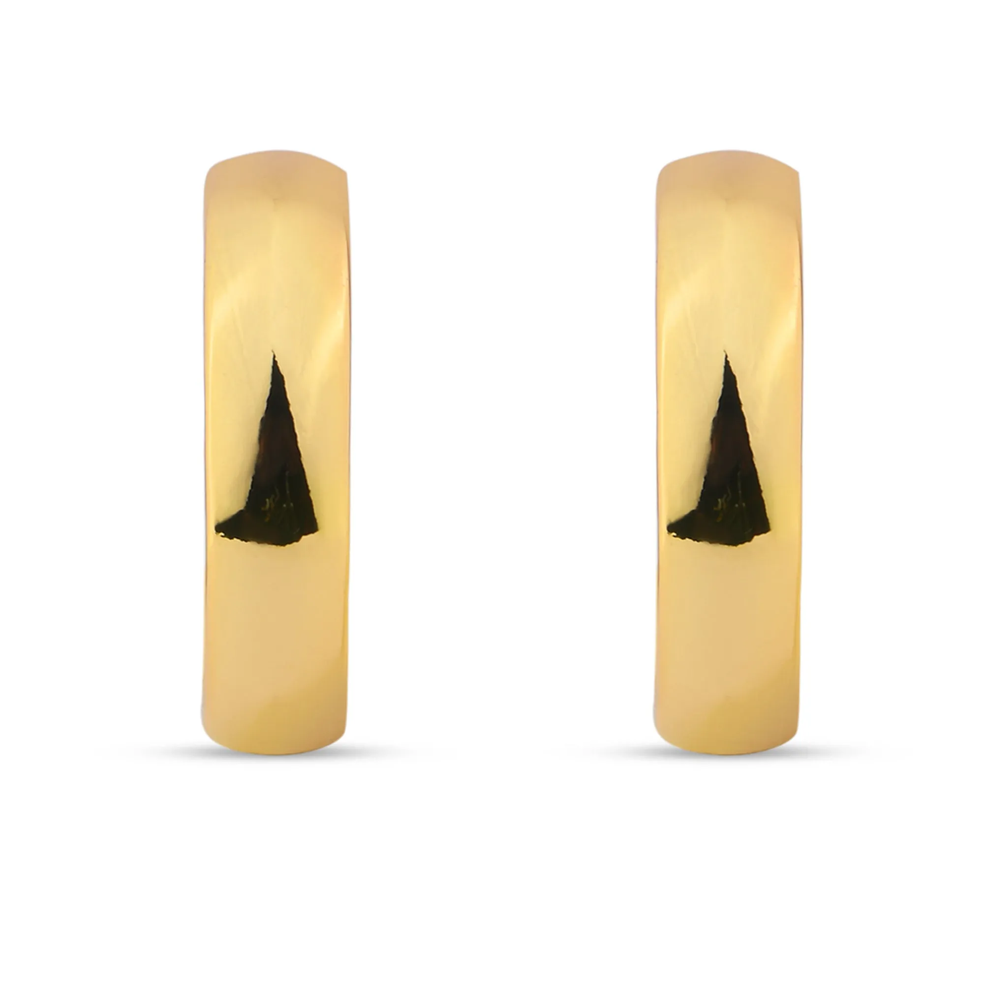 Accessorize London Women's Z Real Gold-Plated Plain Chunky Hoops Earrings