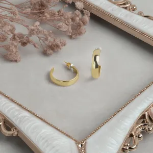 Accessorize London Women's Z Real Gold-Plated Plain Chunky Hoops Earrings