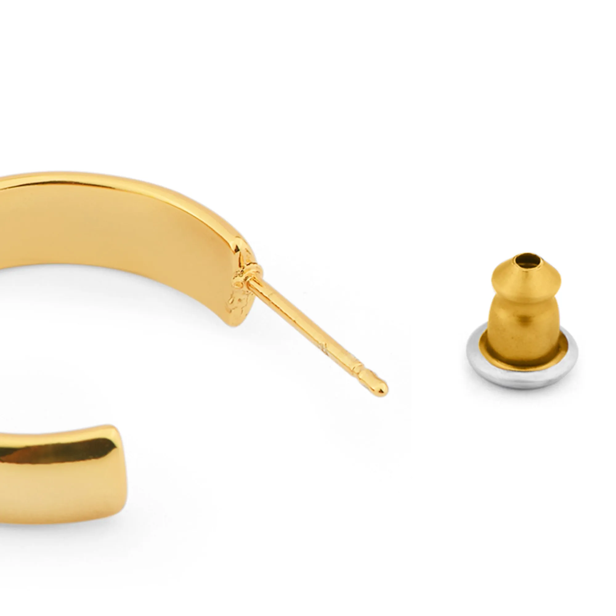 Accessorize London Women's Z Real Gold-Plated Plain Chunky Hoops Earrings