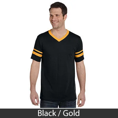 Alpha Epsilon Pi V-Neck Jersey with Striped Sleeves - 360 - TWILL