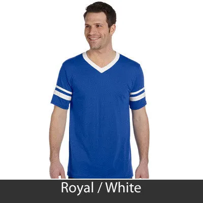 Alpha Epsilon Pi V-Neck Jersey with Striped Sleeves - 360 - TWILL