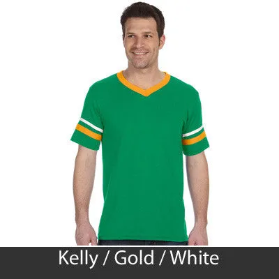 Alpha Epsilon Pi V-Neck Jersey with Striped Sleeves - 360 - TWILL
