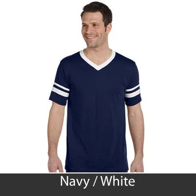 Alpha Epsilon Pi V-Neck Jersey with Striped Sleeves - 360 - TWILL
