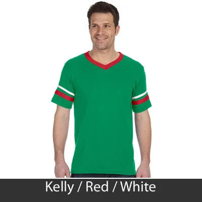 Alpha Epsilon Pi V-Neck Jersey with Striped Sleeves - 360 - TWILL