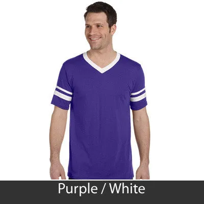 Alpha Epsilon Pi V-Neck Jersey with Striped Sleeves - 360 - TWILL