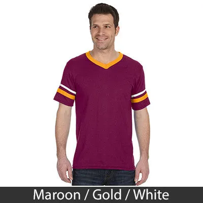 Alpha Epsilon Pi V-Neck Jersey with Striped Sleeves - 360 - TWILL