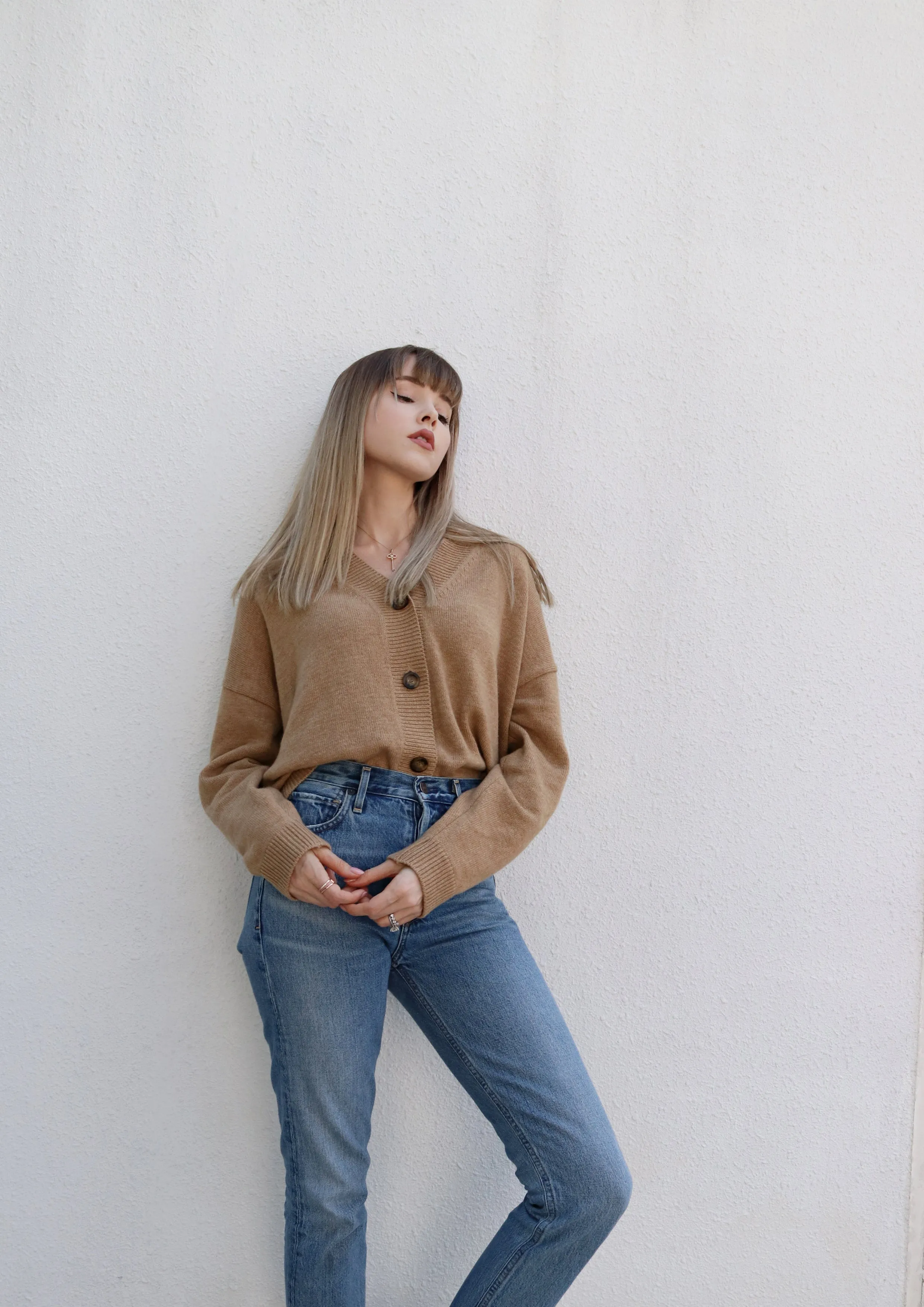 Camel Button Up Cardigan