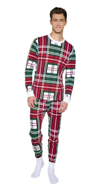 Christmas Plaid Long Sleeve Top and Jogger Pant SET (Men)