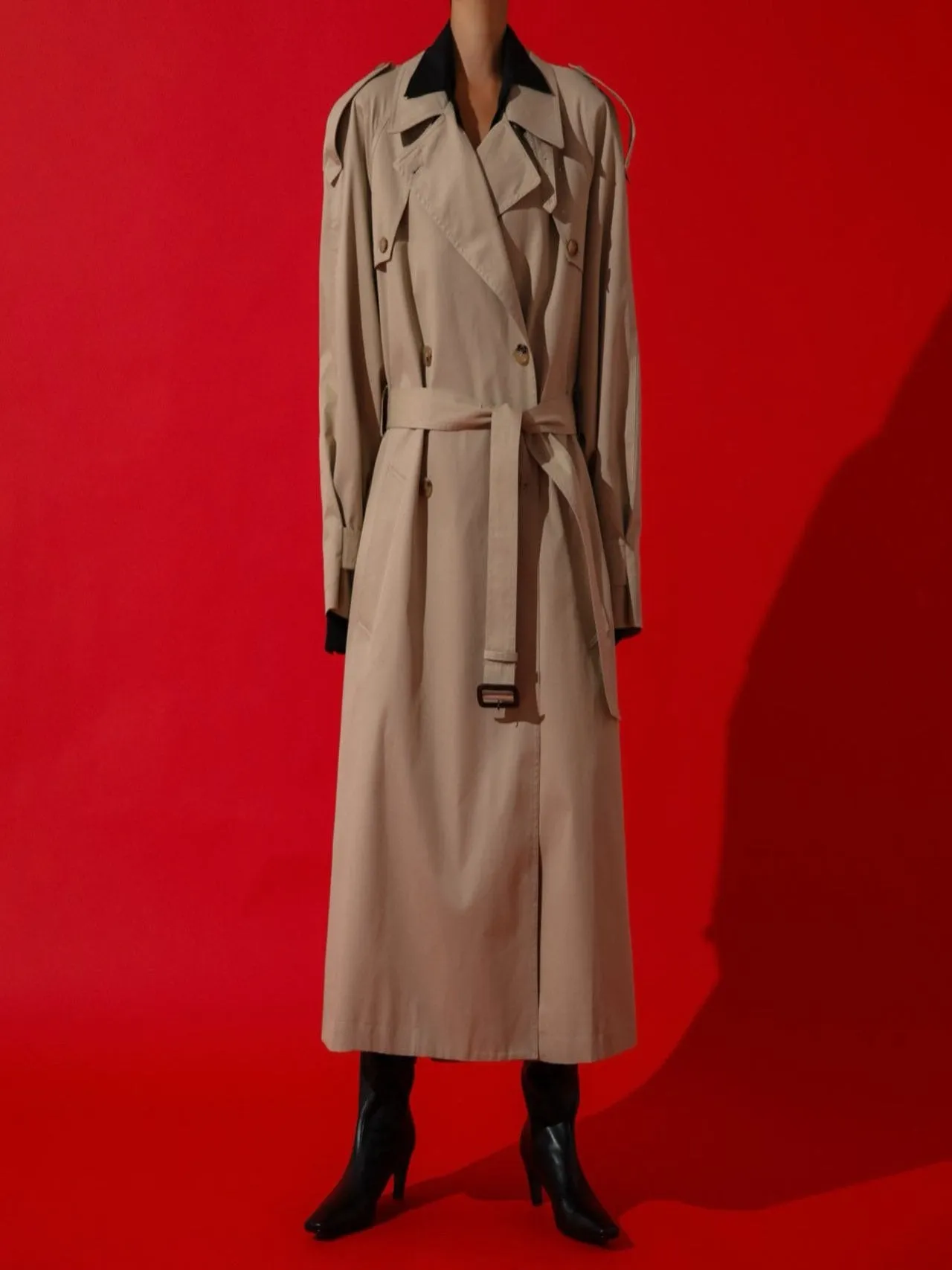 CLASSIC OVERSIZED VINTAGE TRENCH COAT