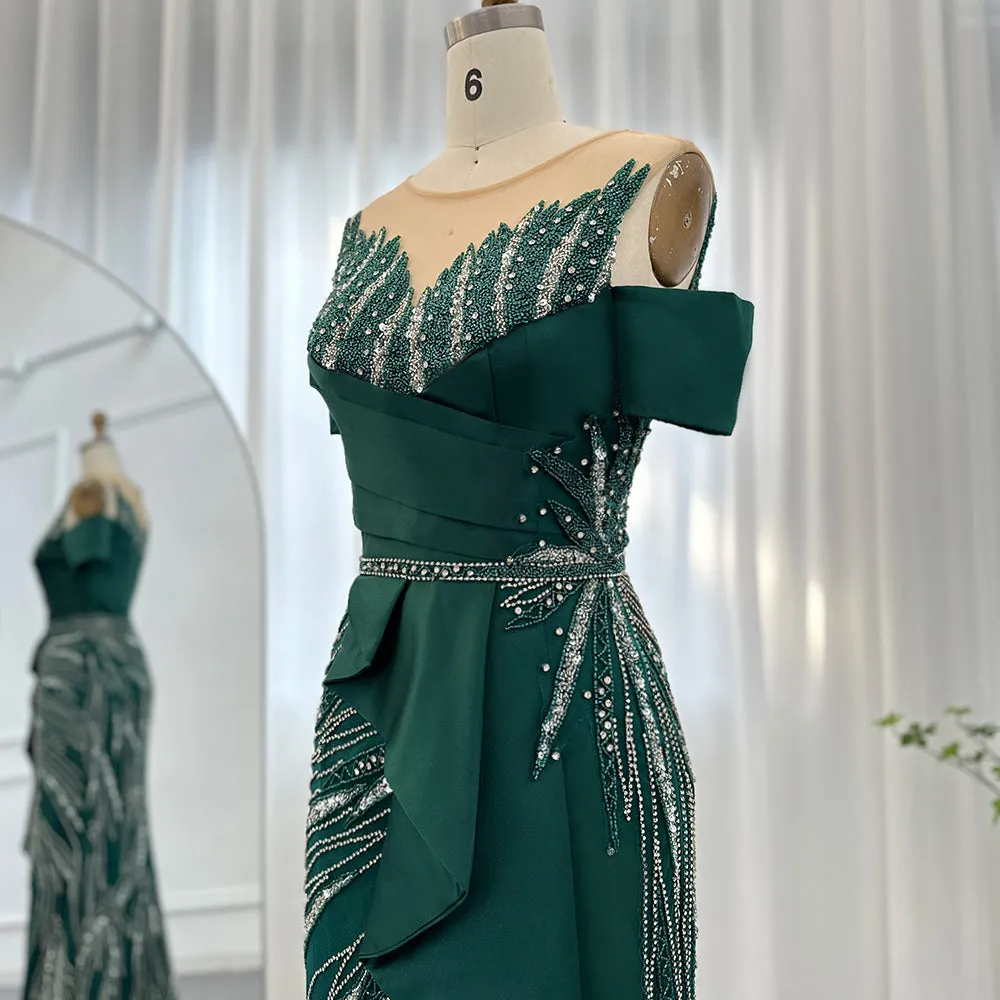 For Sale Burgundy Mermaid Luxury Evening Dress for Women Wedding SS481