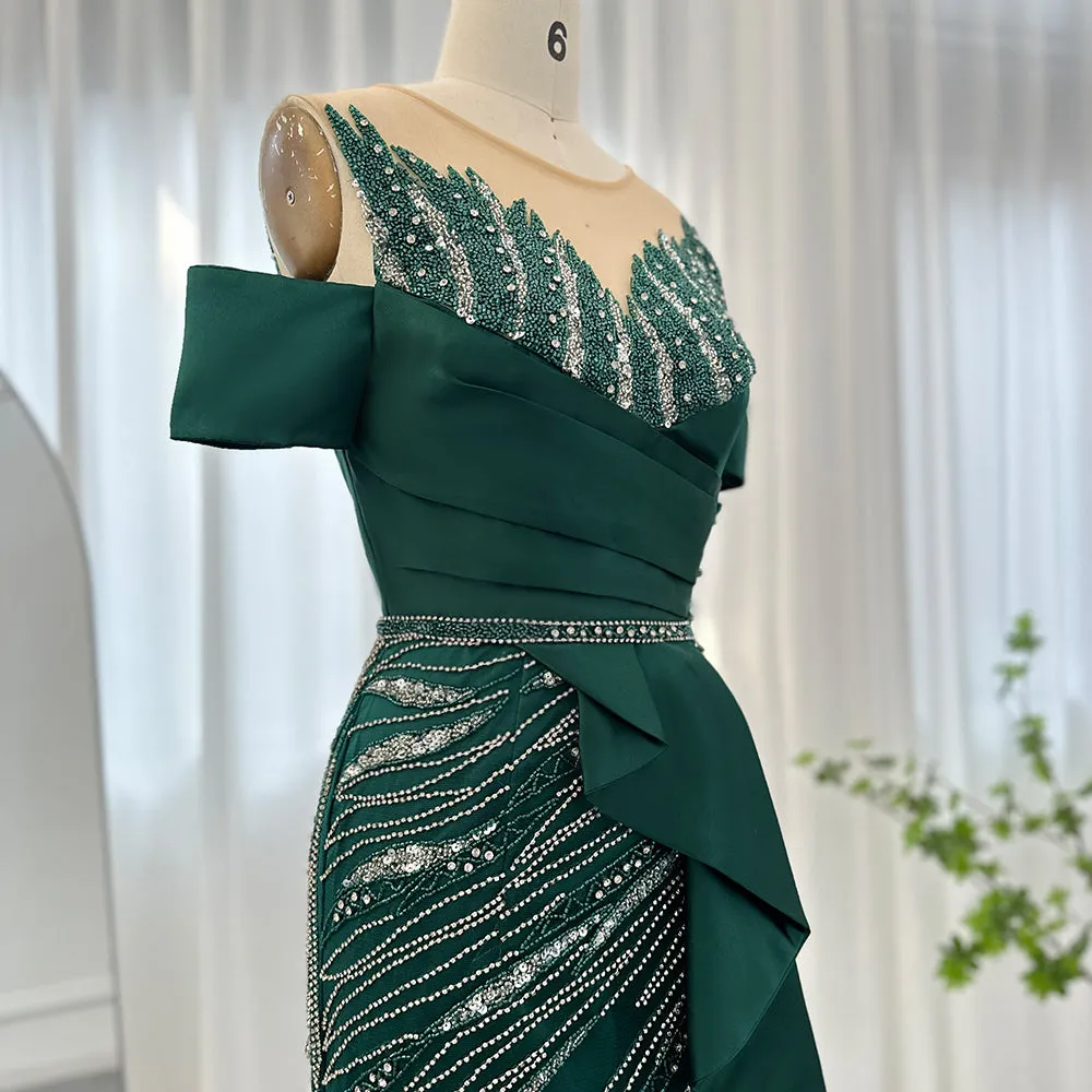 For Sale Burgundy Mermaid Luxury Evening Dress for Women Wedding SS481