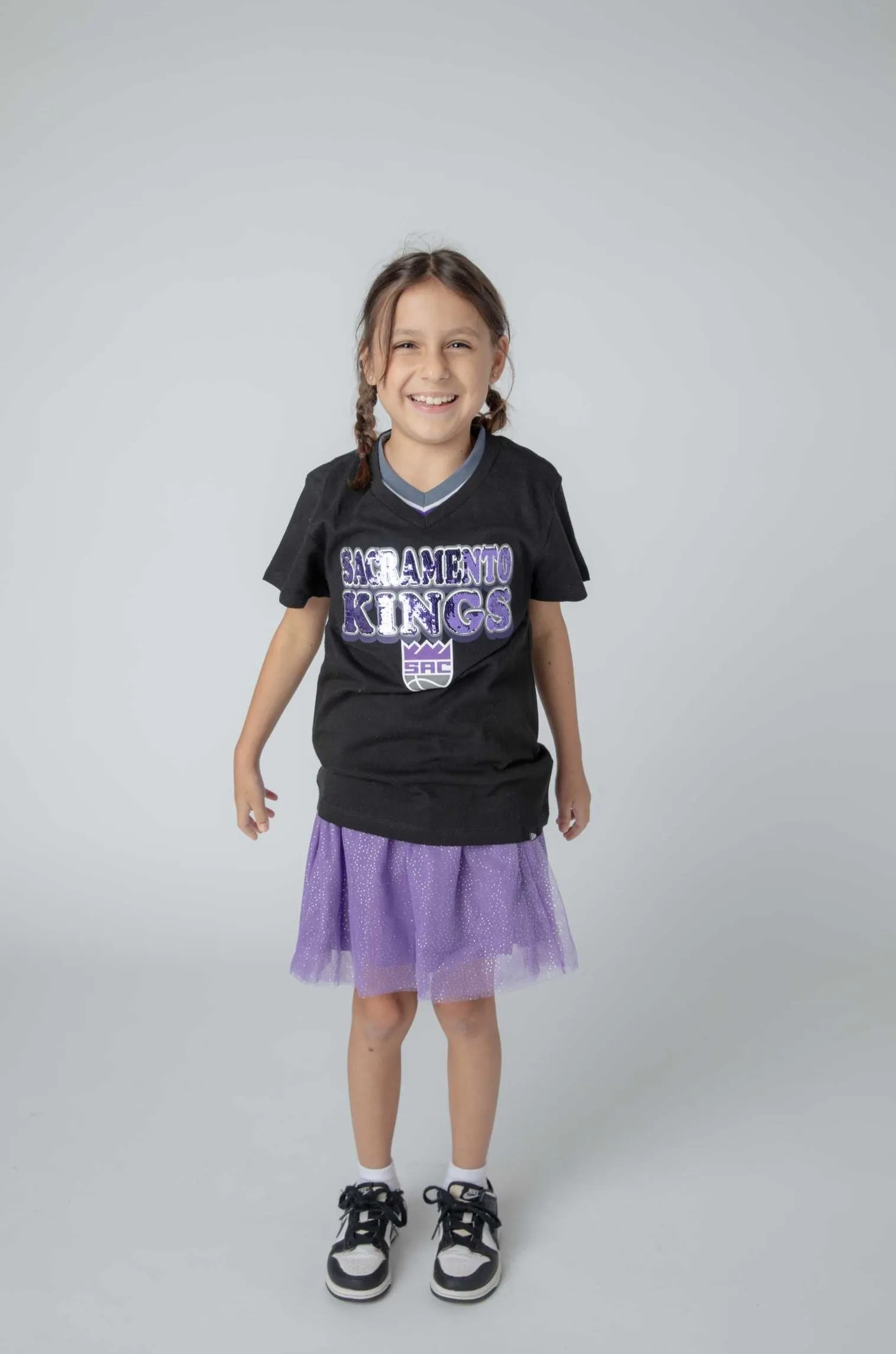 Girls Sequin V-neck Tee