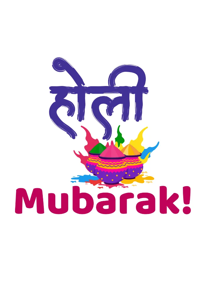 Holi Mubarak with colors T-shirt for women