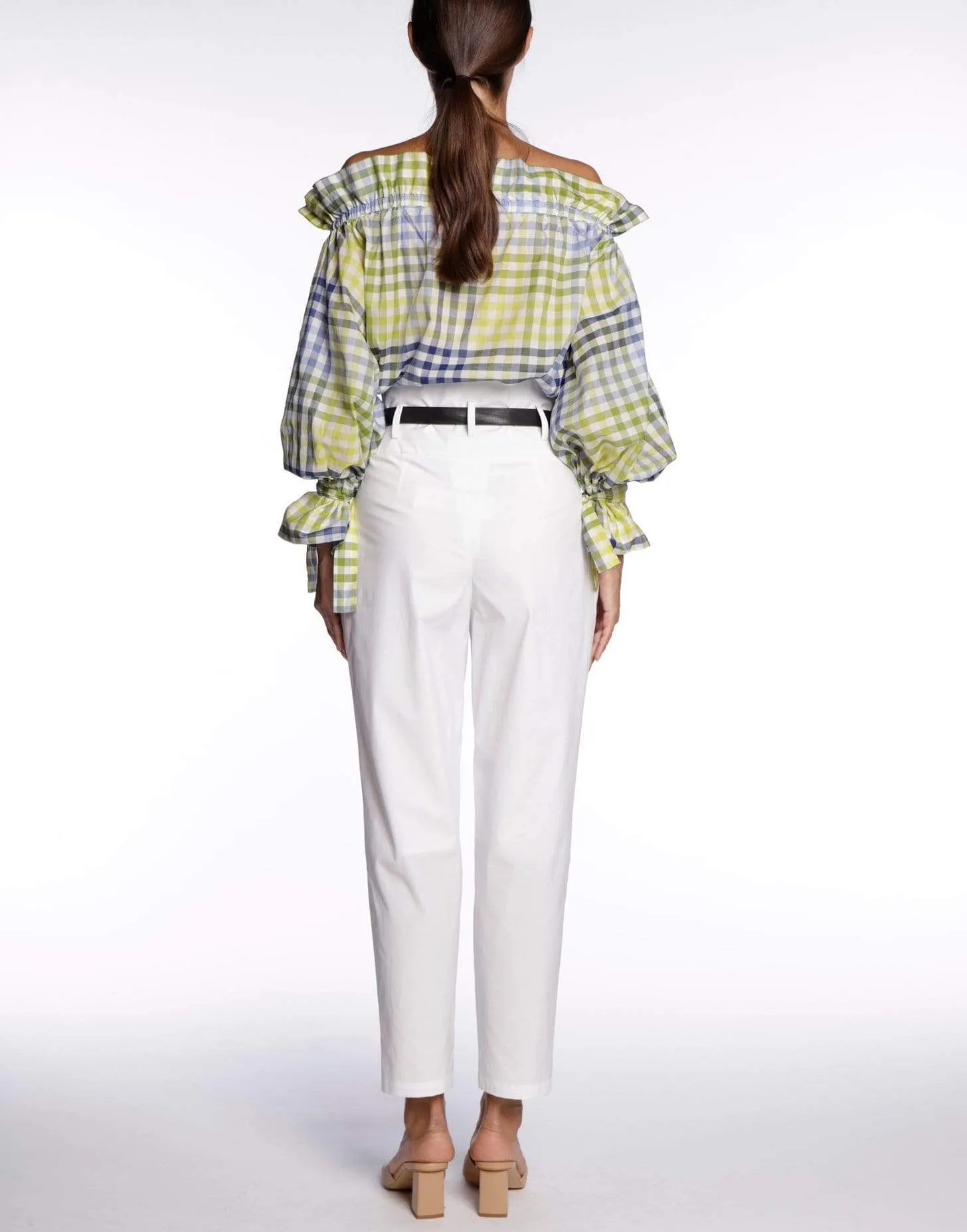 Iside Checkered Off Shoulder Top
