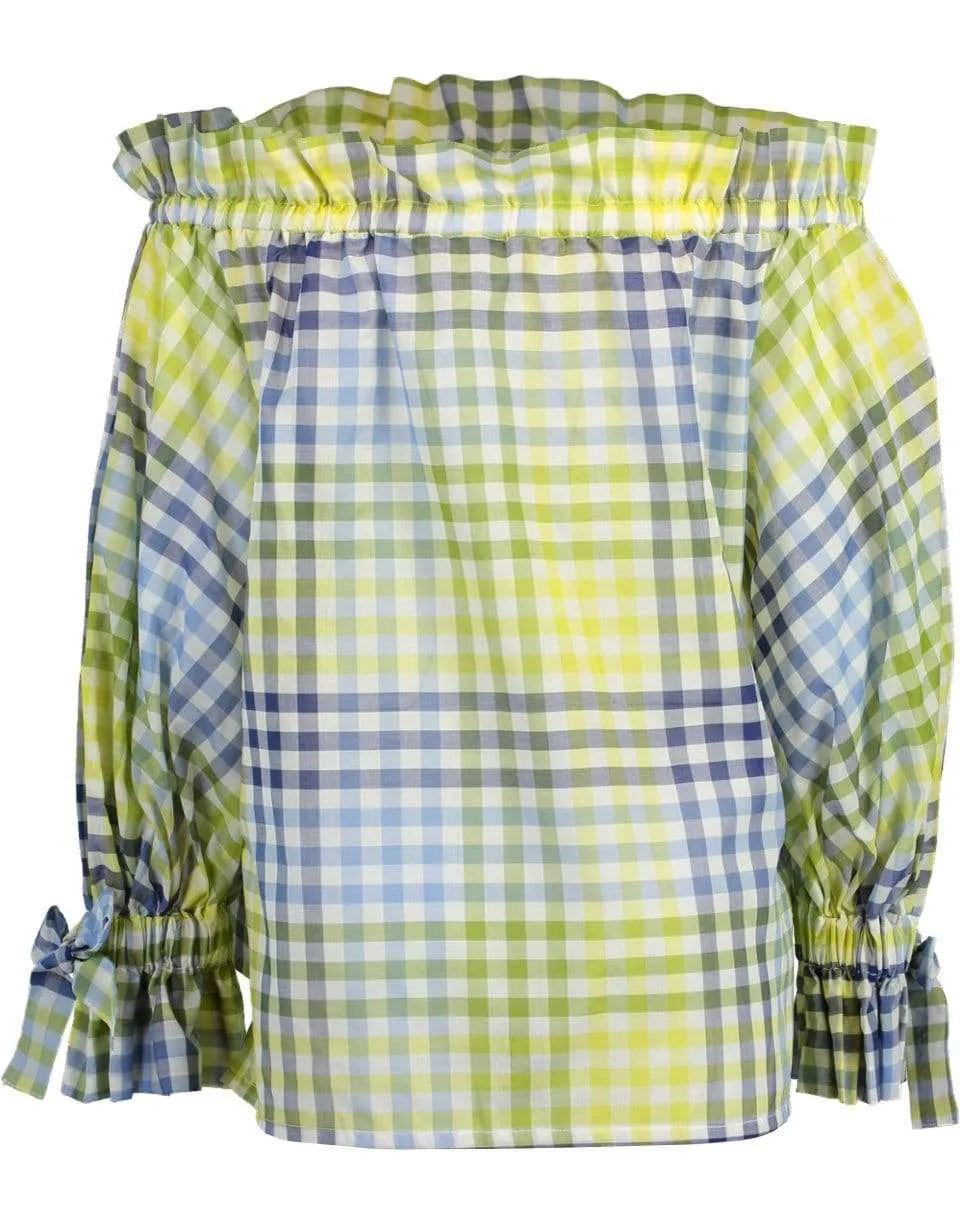 Iside Checkered Off Shoulder Top
