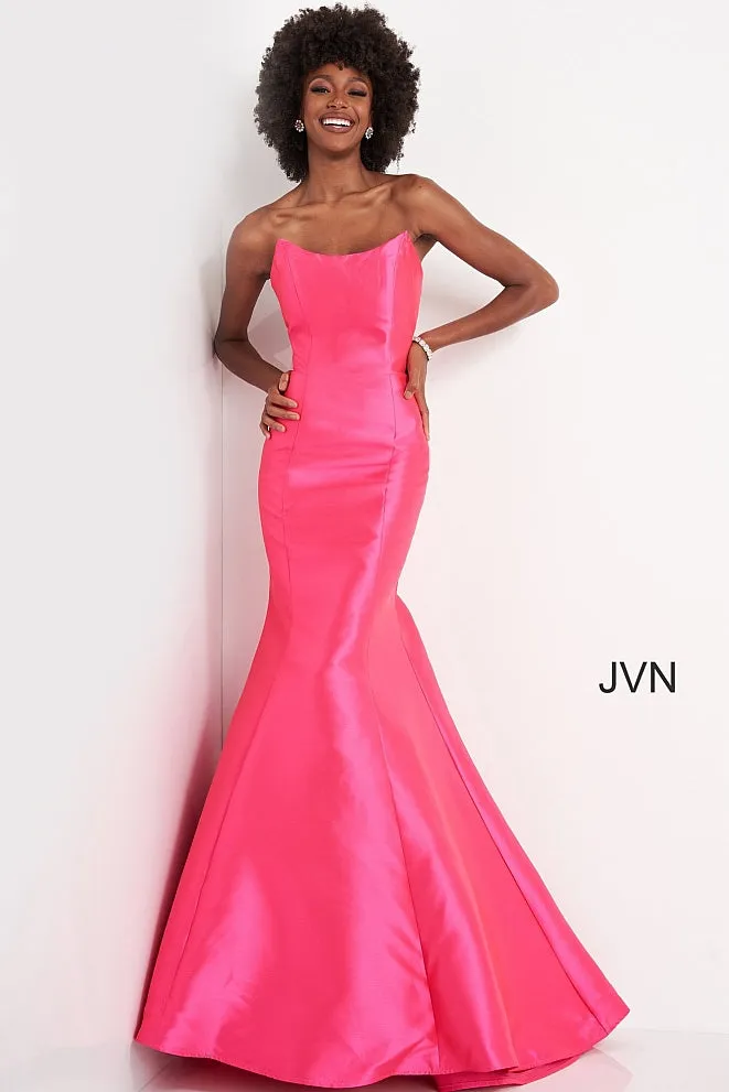 Jovani JVN02365 Size 6 Long Mikado Fitted Mermaid Pageant Prom Dress Prom Peak Neckline