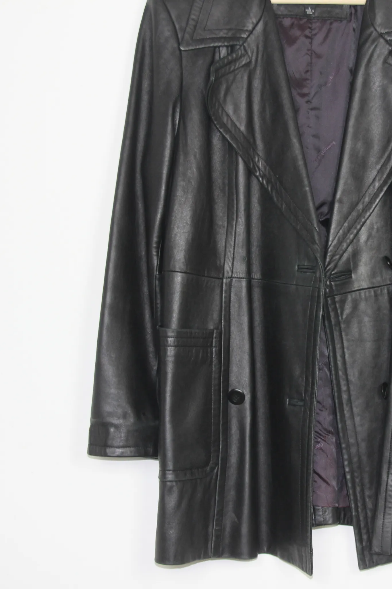Kenneth Cole long leather trench