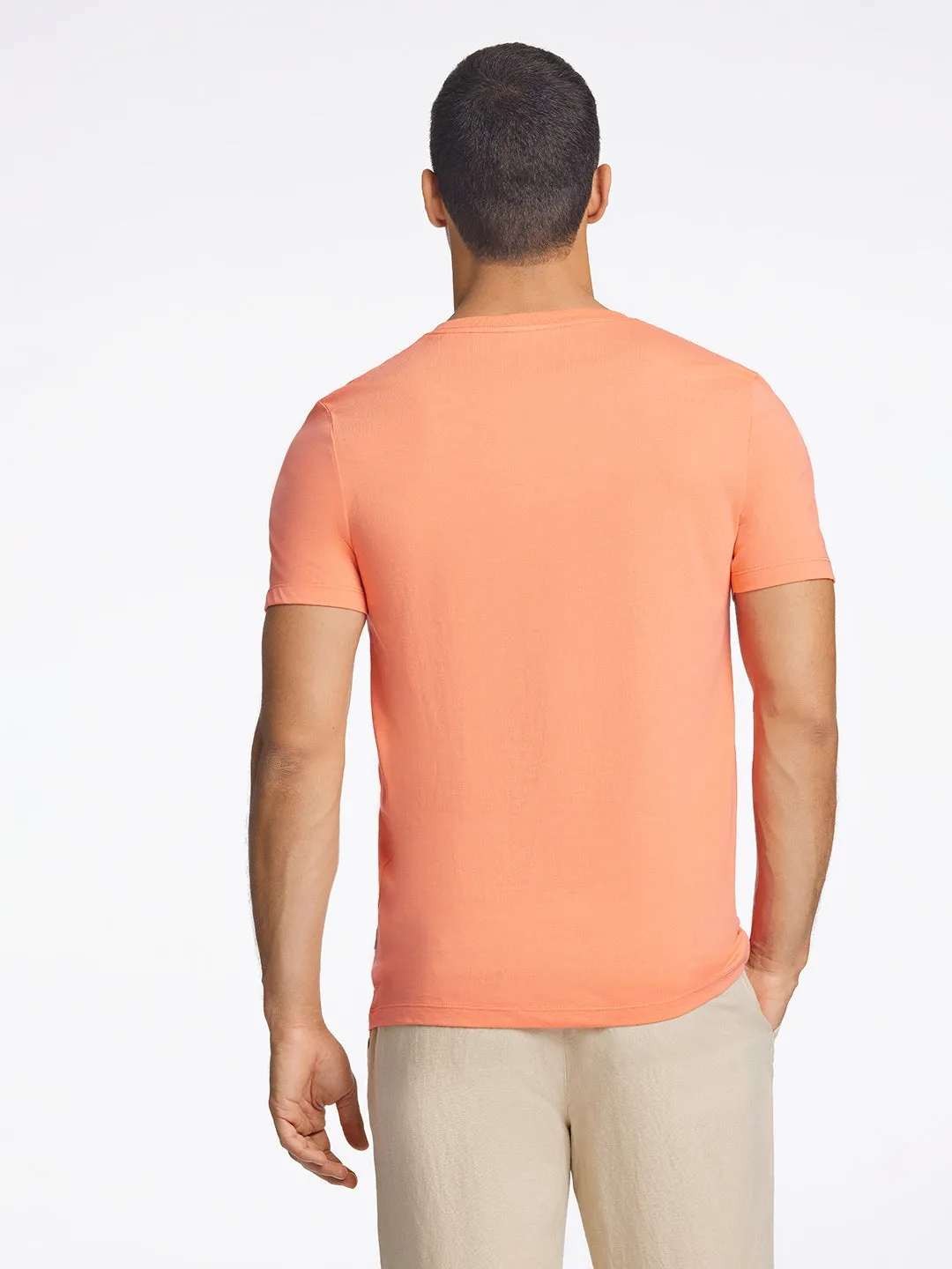Lindbergh Men Coral Printed Round Neck TShirt