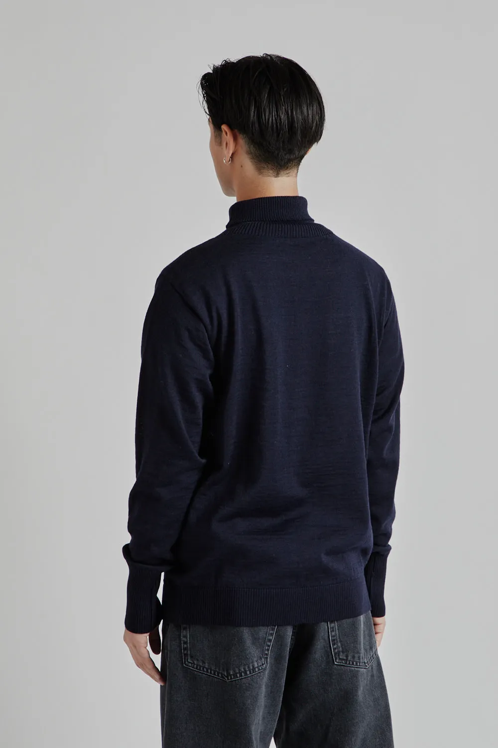 Marine Turtleneck - Navy Blue