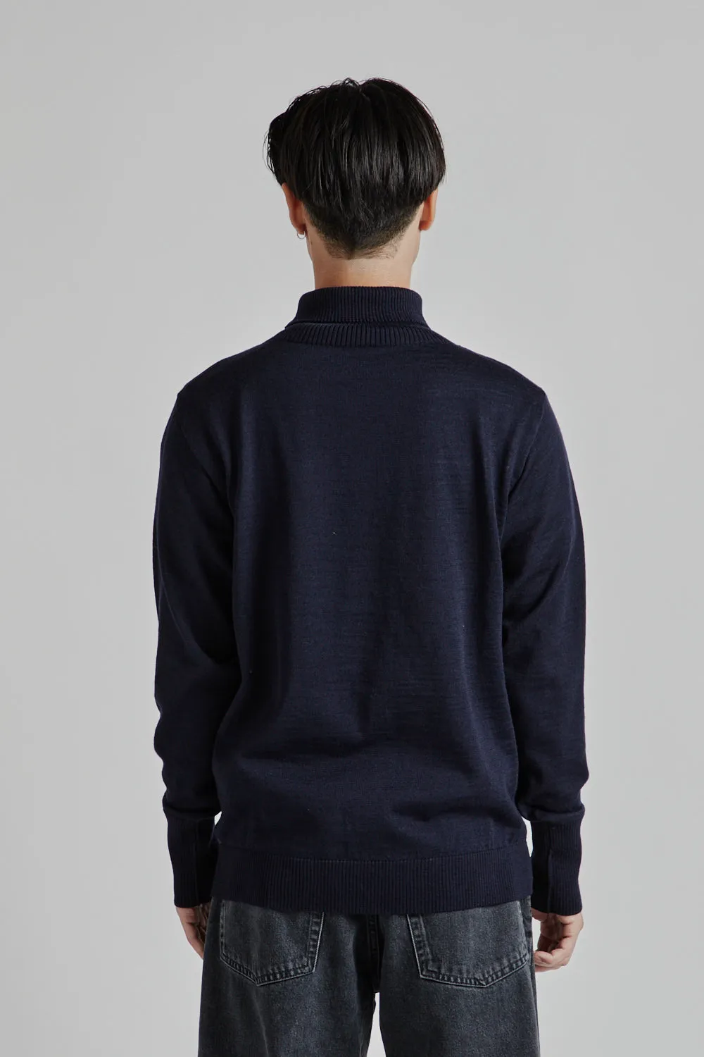 Marine Turtleneck - Navy Blue