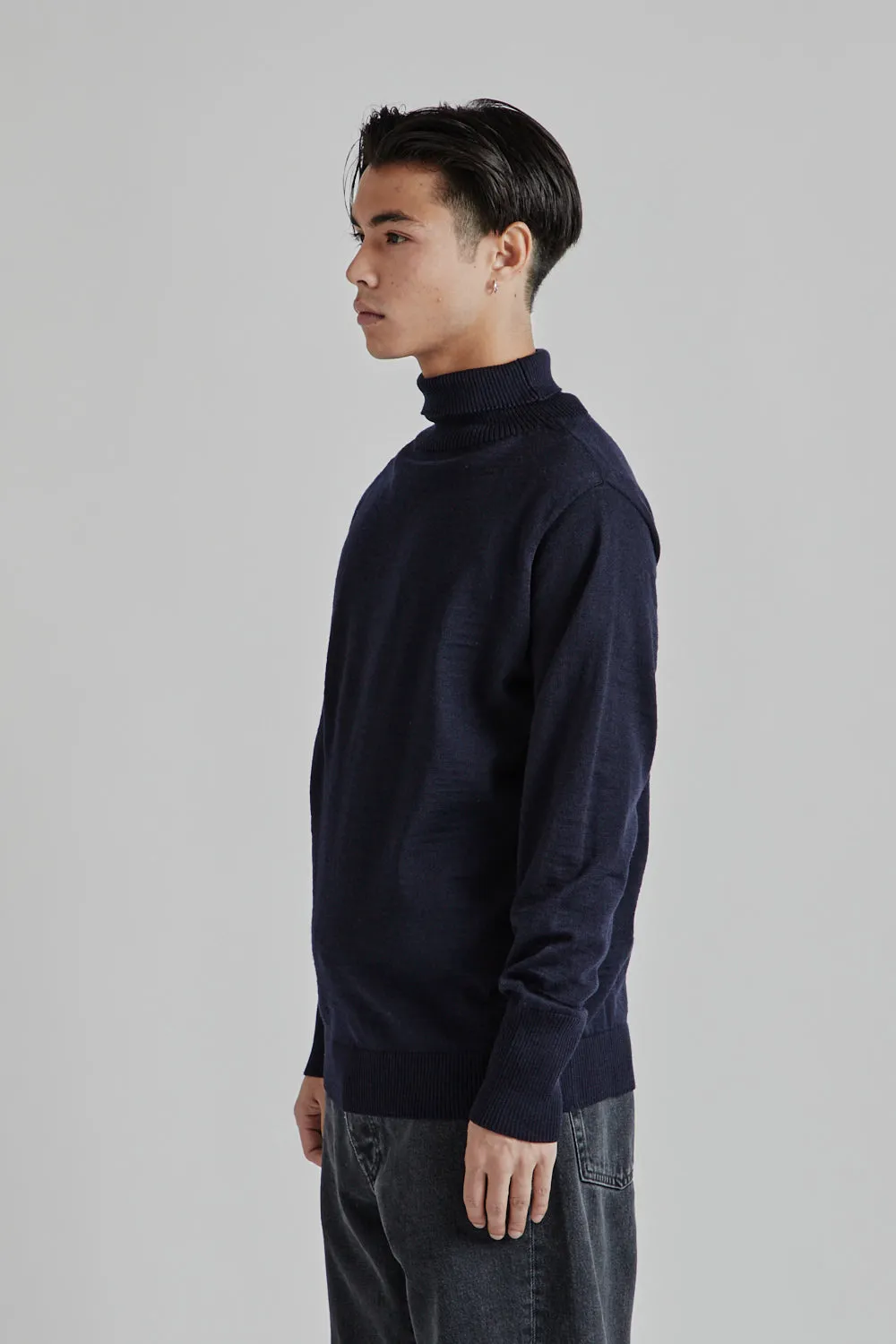 Marine Turtleneck - Navy Blue