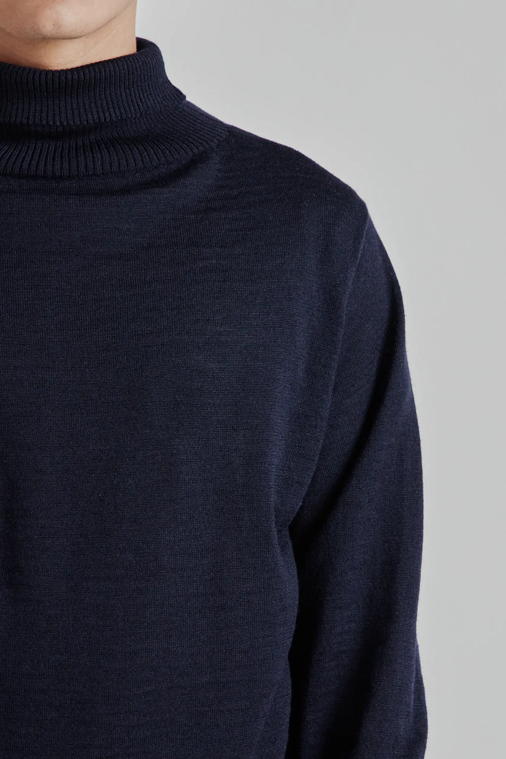 Marine Turtleneck - Navy Blue