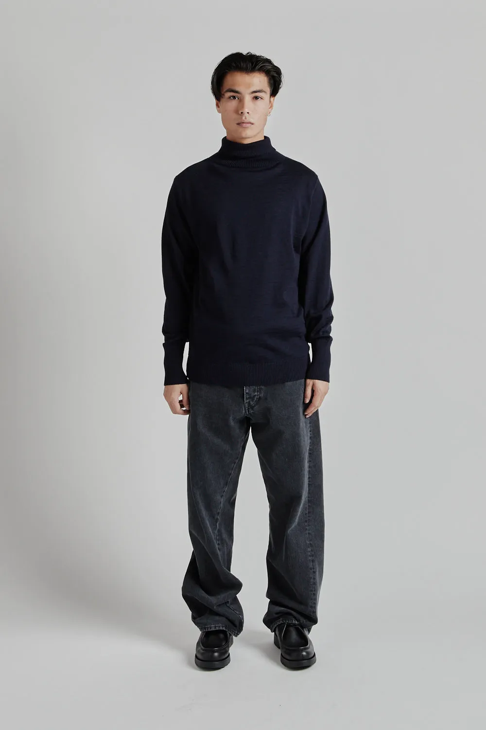 Marine Turtleneck - Navy Blue