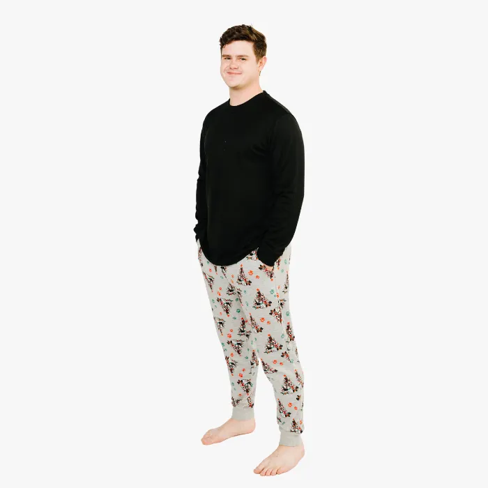 Men’s Jogger Pajama Set - Gray Pets