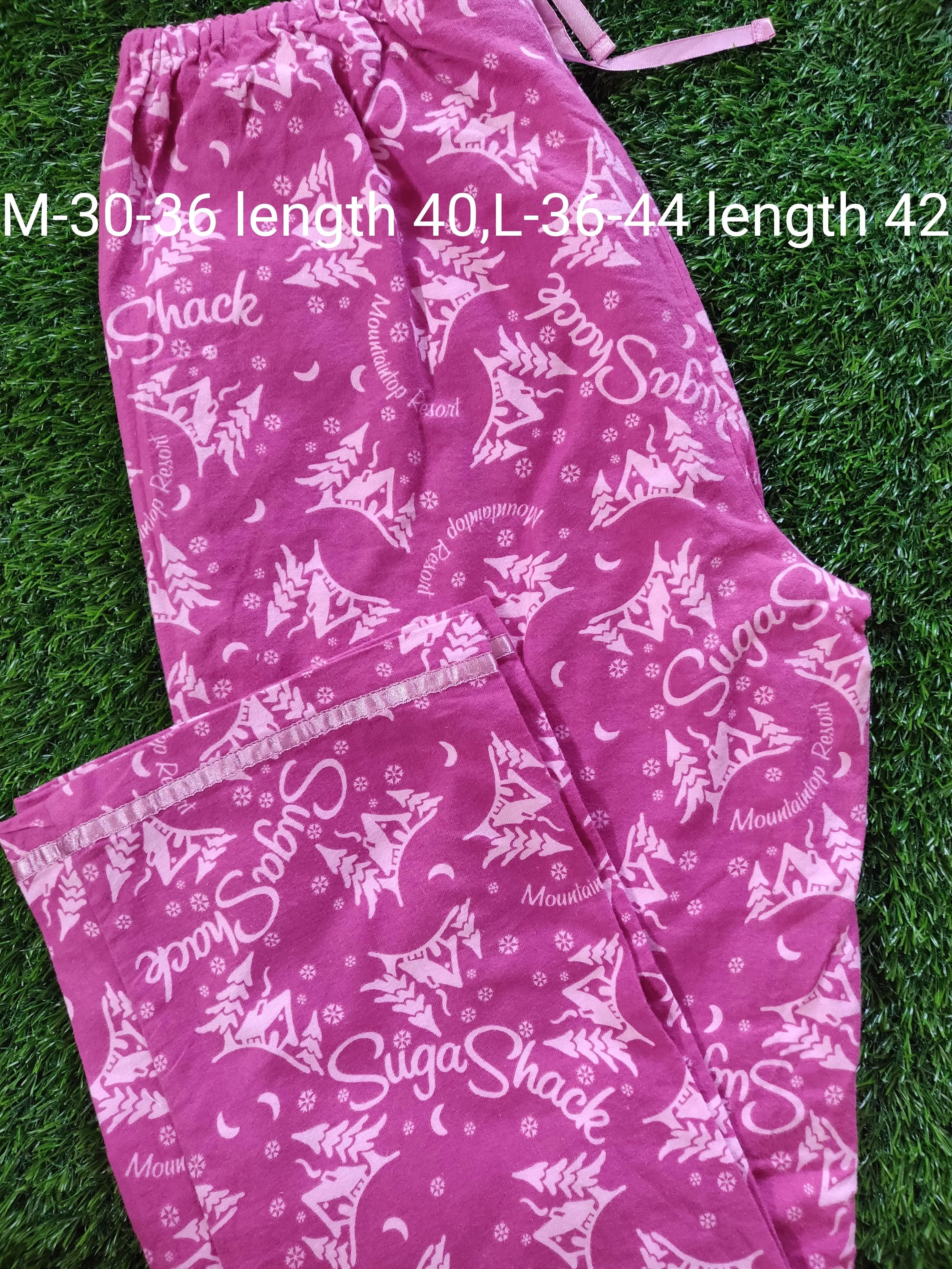 Pink Winter Wear Flannel Lounge Pant Pajama PJ01