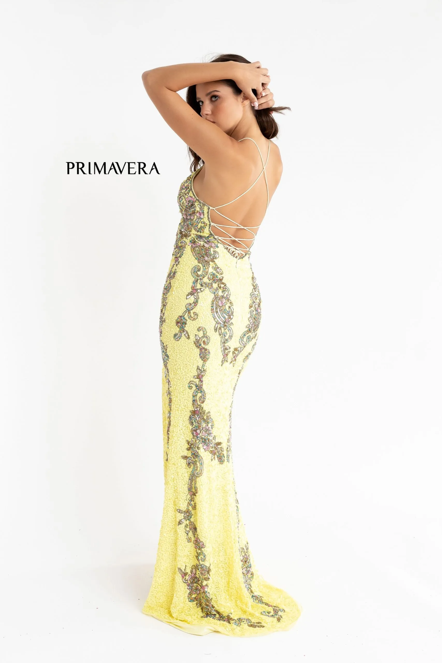 Primavera Couture 3211 Size 6 Turquoise Sequin Prom Dress Pageant Gown Evening Formal Wear Side Slit