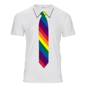 Rainbow Striped Necktie T-Shirt