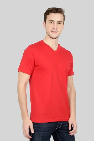 Red V Neck T-shirt for men