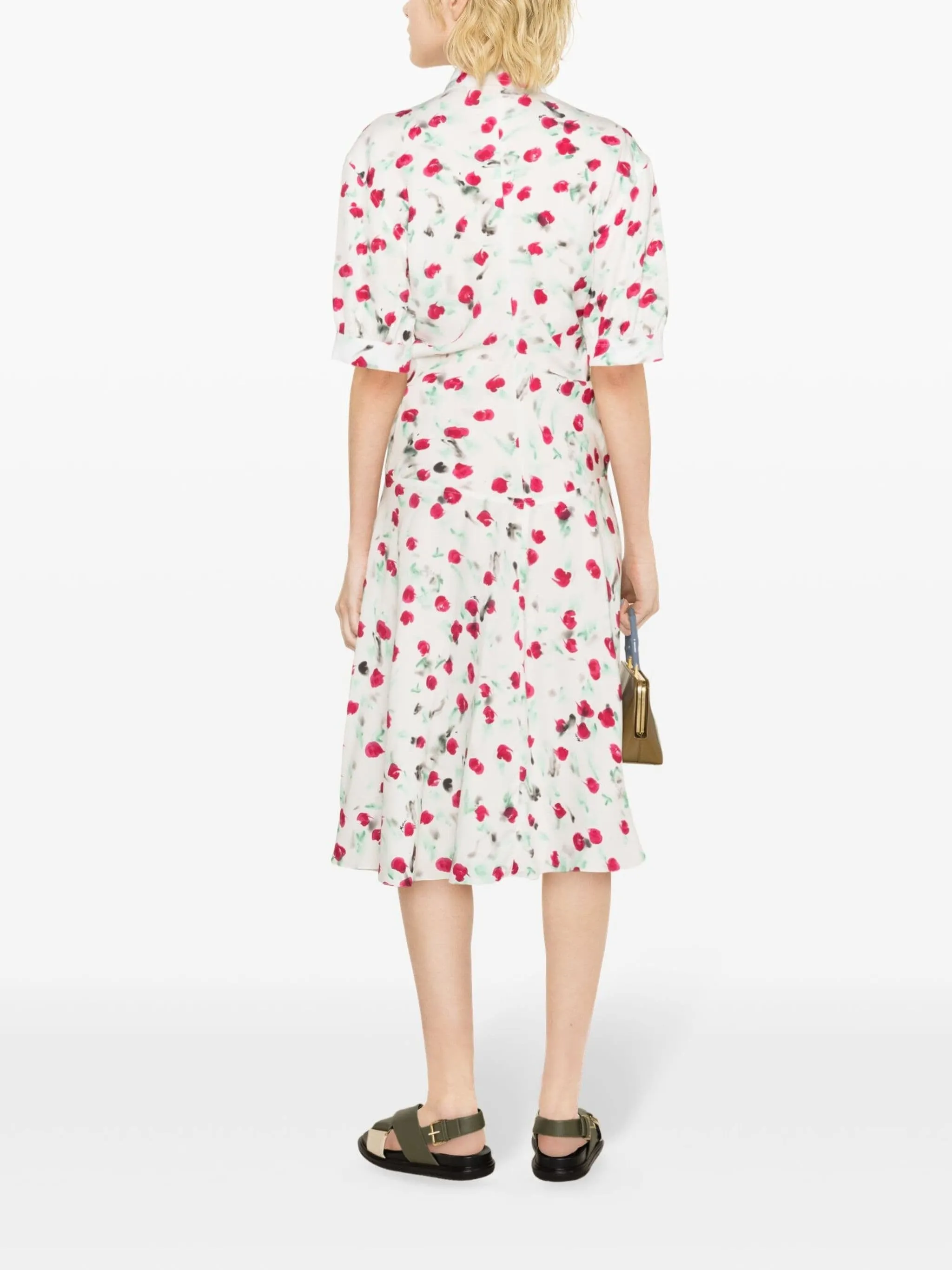 REVERIE-PRINT CREPE MIDI DRESS