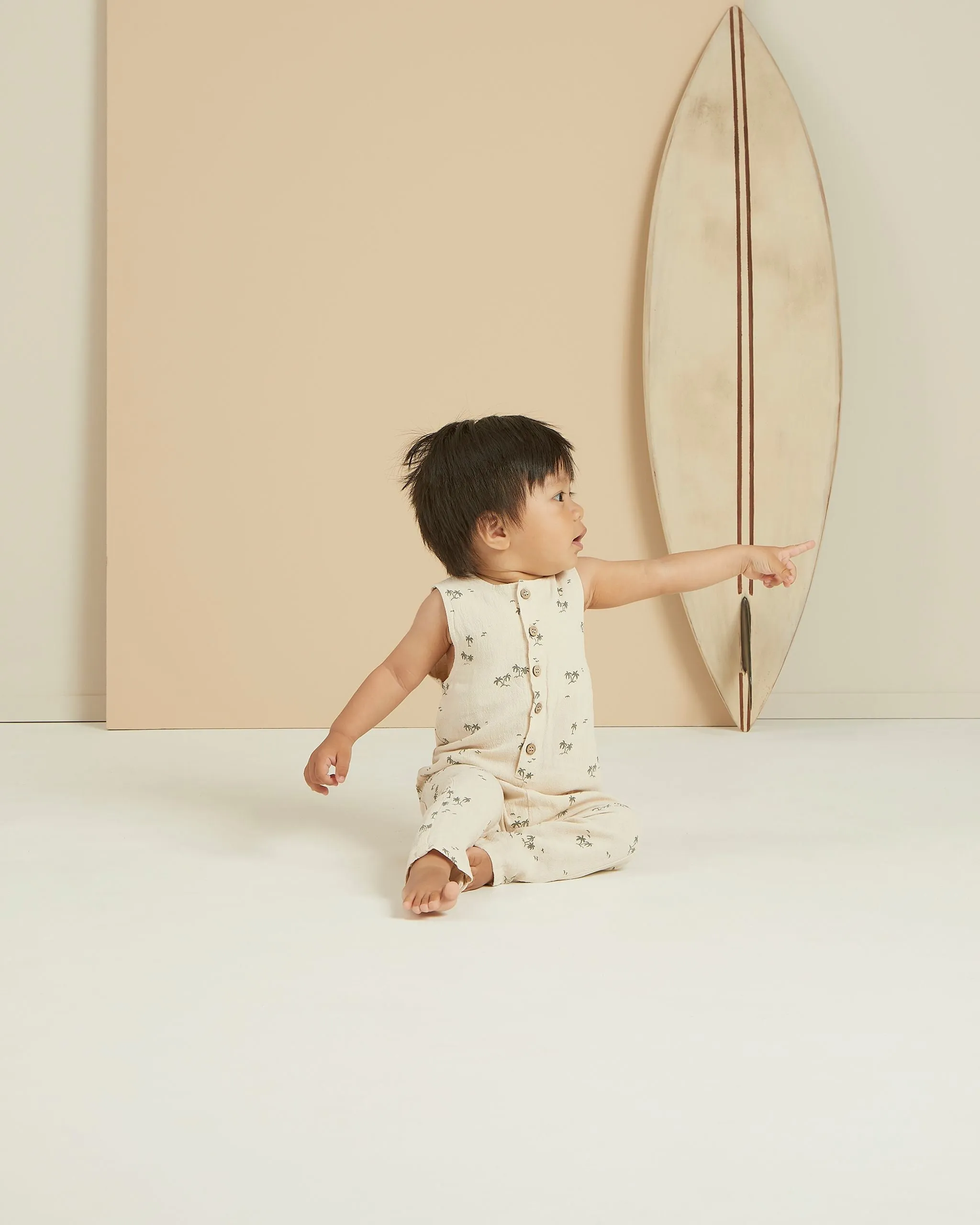 Rylee   Cru Button Jumpsuit - Natural Palms