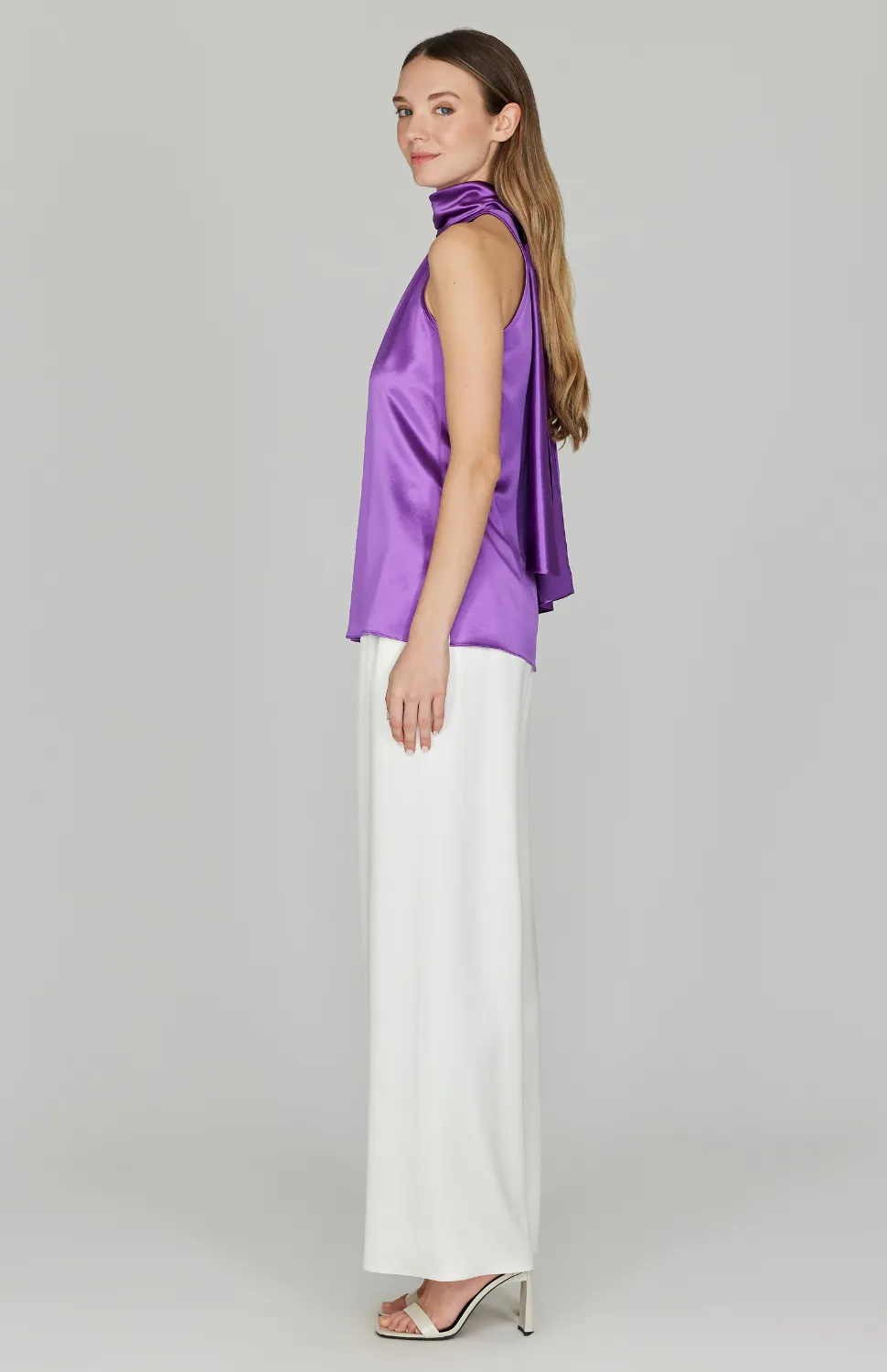 Satin Tie Neck Top