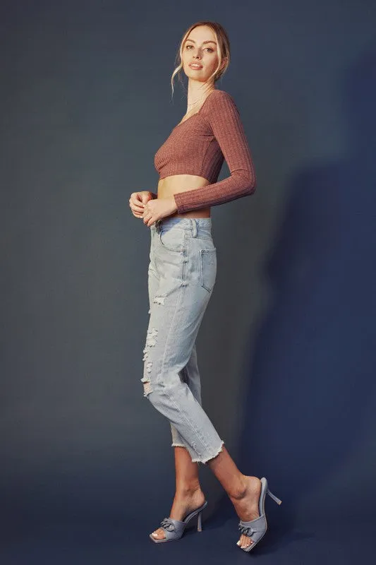 Sierra High Rise Straight Jeans