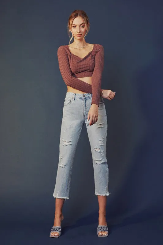 Sierra High Rise Straight Jeans