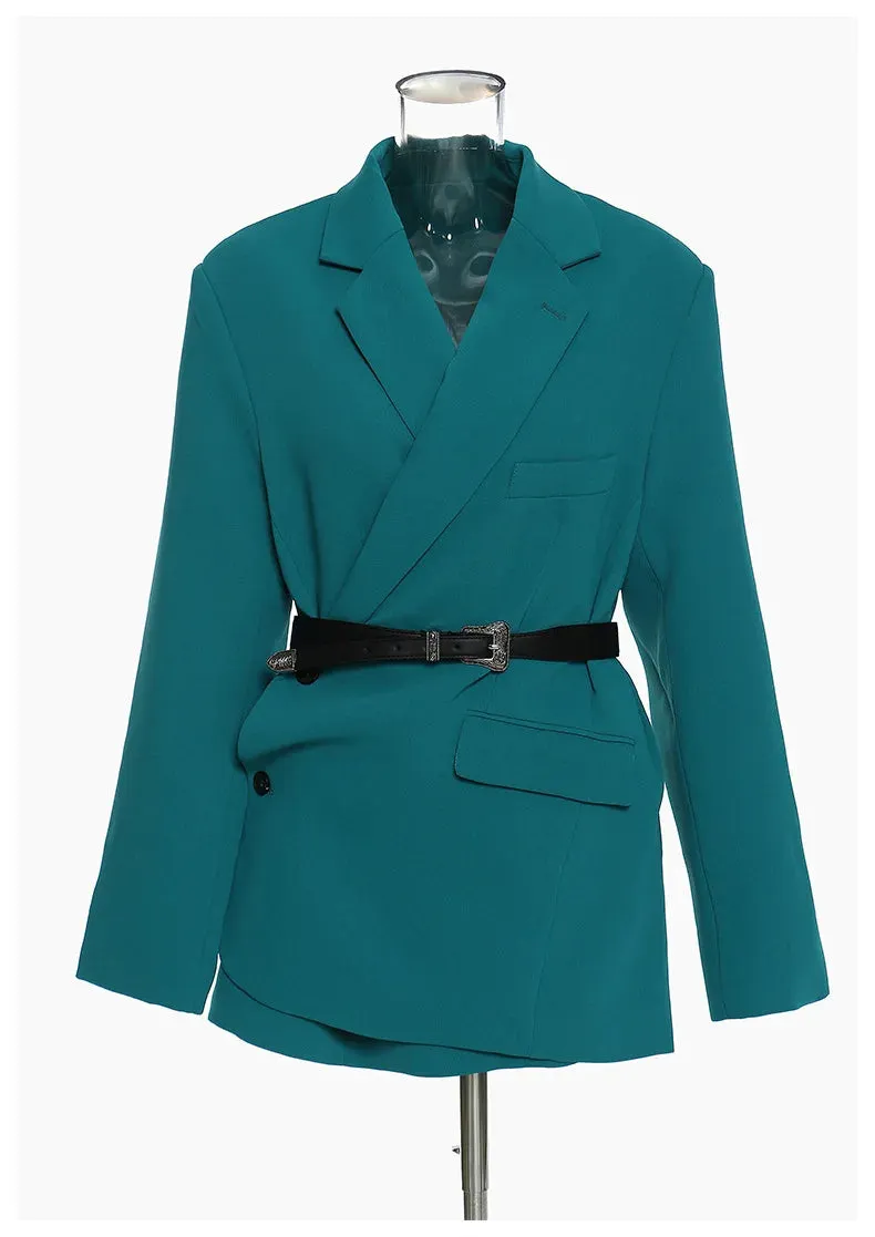 Trend4us Women’s Belted Blazer Jacket
