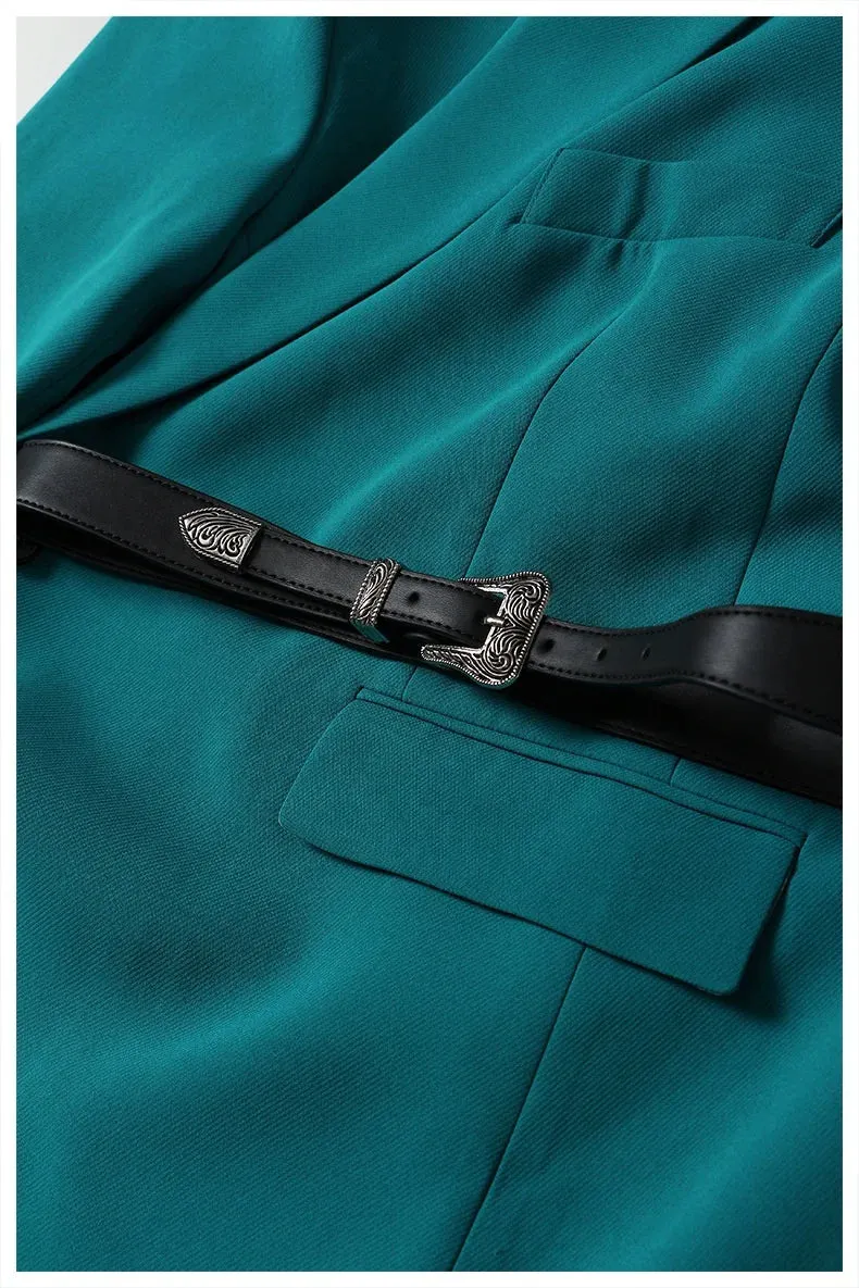 Trend4us Women’s Belted Blazer Jacket