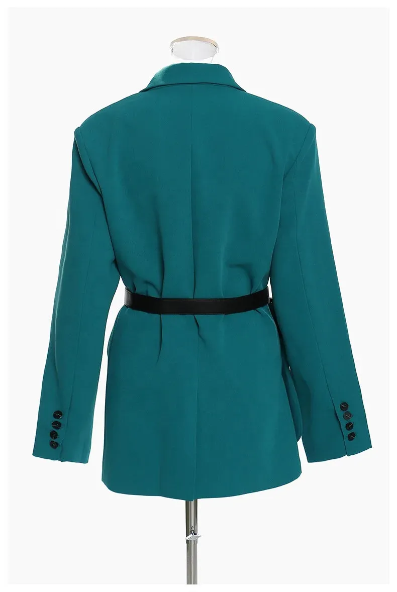 Trend4us Women’s Belted Blazer Jacket