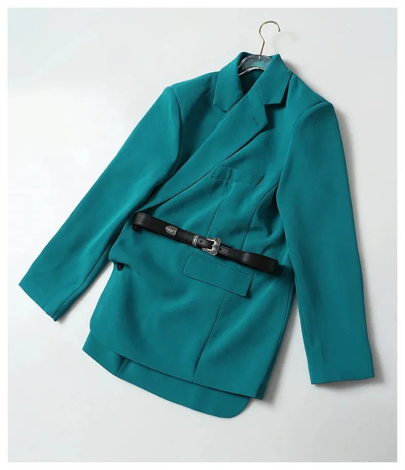 Trend4us Women’s Belted Blazer Jacket