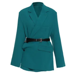 Trend4us Women’s Belted Blazer Jacket